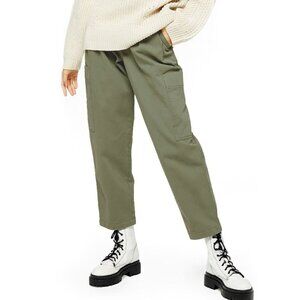 Topshop Natalie Belt Utility Pants w/D-ring belt & pockets, Size US 2 - Green NW